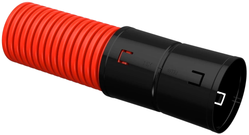Труба гофр.двустенная ПНД Dн110 красная (50м. упак ) вн. dвн=94 мм.