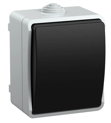 Выключатель 1кл. О/П  IP54 ВС20-1-0-ФСр 10А серия "ФОРС" цвет: серый /черный
