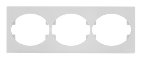 Рамка 3-постовая горизонтальная, серия TACTO, цвет серебро
