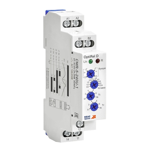 Реле контроля тока OptiRel D CMR-05-240U-1 50…500мА 10А 1СО 24-240АС/DC