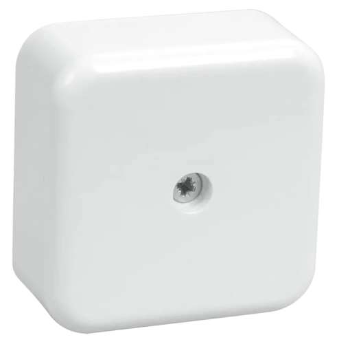 Коробка КМ41206-01 распаячная для о/п 50х50х20мм белая (с контактной группой, 4 клемм 3мм2)