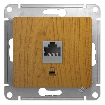 GLOSSA РОЗЕТКА компьютерная RJ45 кат.5E, механизм, ДЕРЕВО ДУБ GLOSSA РОЗЕТКА компьютерная RJ45 кат.5E, механизм, ДЕРЕВО ДУБ
