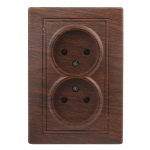 Розетка Intro Plano 1-204-10 без заземления двойная 2х2P, 16А-250В, IP20, СУ, венге Розетка Intro Plano 1-204-10 без заземления двойная 2х2P, 16А-250В, IP20, СУ, венге