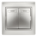 Выключатель Intro Plano 1-104-03 двухклавишный, 10А-250В, IP20, СУ, Plano, алюминий Выключатель Intro Plano 1-104-03 двухклавишный, 10А-250В, IP20, СУ, Plano, алюминий