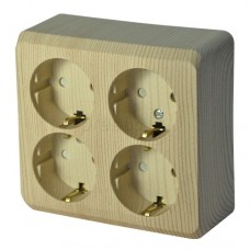 ЭТЮД O/У 4-местная РОЗЕТКА с заземлением со шторками 16А 250В, СОСНА, Россия ЭТЮД O/У 4-местная РОЗЕТКА с заземлением со шторками 16А 250В, СОСНА, Россия