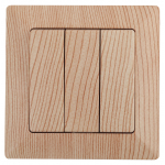 4-106-11 Intro Выключатель тройной, 10А-250В, СУ, Solo, сосна 4-106-11 Intro Выключатель тройной, 10А-250В, СУ, Solo, сосна