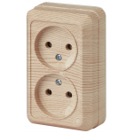 2-203-11 Эл/ус Intro Розетка 2х2P, 16А-250В, IP20, ОУ, Quadro, сосна 2-203-11 Эл/ус Intro Розетка 2х2P, 16А-250В, IP20, ОУ, Quadro, сосна