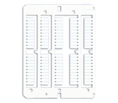 Маркировка для клемм ДКС, жесткая, 4х10мм. Период 4мм. Белая Маркировка для клемм ДКС, жесткая, 4х10мм. Период 4мм. Белая