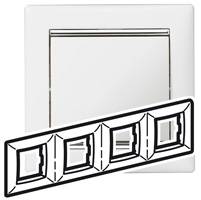 Рамка 4п гор Белый/Серебр VLN Рамка 4п гор Белый/Серебр VLN