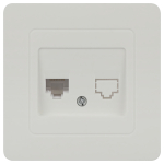 Розетка Intro 7-303-01 Style информационная RJ45, СУ, белый Розетка Intro 7-303-01 Style информационная RJ45, СУ, белый