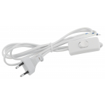 Шнур для бра ЭРА UX-ШВВП-S-1,8m-W с выключателем 1,8м ШВВП 2x0,5мм2 белый Шнур для бра ЭРА UX-ШВВП-S-1,8m-W с выключателем 1,8м ШВВП 2x0,5мм2 белый