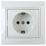 Розетка Intro Plano 1-202-01 с заземлением 2P+E Schuko, 16А-250В, IP20, СУ, белый Розетка Intro Plano 1-202-01 с заземлением 2P+E Schuko, 16А-250В, IP20, СУ, белый