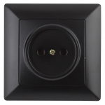 Розетка Intro Solo 4-201-05 без заземления 2P, 16А-250В, IP20, СУ, антрацит Розетка Intro Solo 4-201-05 без заземления 2P, 16А-250В, IP20, СУ, антрацит