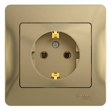 GLOSSA РОЗЕТКА с заземлением, 16А, в сборе, ТИТАН GLOSSA РОЗЕТКА с заземлением, 16А, в сборе, ТИТАН