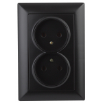 Розетка Intro Solo 4-204-05 без заземления двойная 16А-250В, IP20, СУ, антрацит Розетка Intro Solo 4-204-05 без заземления двойная 16А-250В, IP20, СУ, антрацит