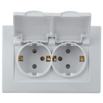 1-210-01 Intro Розетка 2х2P+E Schuko с крышкой штор., 16А-250В, IP20, СУ, IP44, Plano, белый (10/100 1-210-01 Intro Розетка 2х2P+E Schuko с крышкой штор., 16А-250В, IP20, СУ, IP44, Plano, белый (10/100