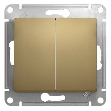 GLOSSA 2-клавишный ПЕРЕКЛЮЧАТЕЛЬ, сх.6/2, 10АХ, механизм, ТИТАН GLOSSA 2-клавишный ПЕРЕКЛЮЧАТЕЛЬ, сх.6/2, 10АХ, механизм, ТИТАН