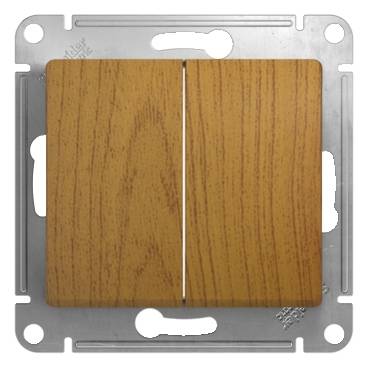 GLOSSA 2-клавишный ПЕРЕКЛЮЧАТЕЛЬ, сх.6/2, 10АХ, механизм, ДЕРЕВО ДУБ GLOSSA 2-клавишный ПЕРЕКЛЮЧАТЕЛЬ, сх.6/2, 10АХ, механизм, ДЕРЕВО ДУБ