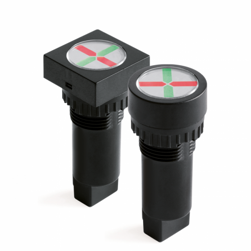 Индикатор положения, штекерное подкл., уст.размер 16/24, круг., крас./зел., 230В, Индикатор положения, штекерное подкл., уст.размер 16/24, круг., крас./зел., 230В,