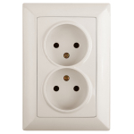 Розетка Intro Solo 4-204-02 без заземления 2х2P, 16А-250В, IP20, СУ, слоновая кость Розетка Intro Solo 4-204-02 без заземления 2х2P, 16А-250В, IP20, СУ, слоновая кость