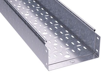Лоток перфорированный 400х100 L 3000, нержавеющий (упак. 6 м) Лоток перфорированный 400х100 L 3000, нержавеющий (упак. 6 м)