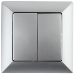 4-104-03 Intro Выключатель двойной, 10А-250В, СУ, Solo, алюминий 4-104-03 Intro Выключатель двойной, 10А-250В, СУ, Solo, алюминий