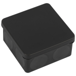 Распаячная коробка ЭРА KOR-100-100-50-9g-2MP-B двухкомпонентная HF стойкая к УФ 100х100х50мм черная прямой монтаж IP67 Распаячная коробка ЭРА KOR-100-100-50-9g-2MP-B двухкомпонентная HF стойкая к УФ 100х100х50мм черная прямой монтаж IP67