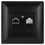 4-303-05 Intro Розетка информационная RJ45, СУ, Solo, антрацит 4-303-05 Intro Розетка информационная RJ45, СУ, Solo, антрацит