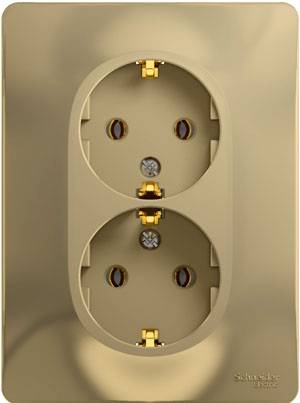 GLOSSA РОЗЕТКА двойная с заземлением, 16А, в сборе, ТИТАН GLOSSA РОЗЕТКА двойная с заземлением, 16А, в сборе, ТИТАН