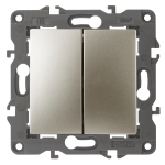 14-1106-04 Эл/ус ЭРА Переключатель двойной, 10АХ-250В, IP20, Эра Elegance, шампань 14-1106-04 Эл/ус ЭРА Переключатель двойной, 10АХ-250В, IP20, Эра Elegance, шампань