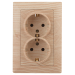 Розетка Intro Solo 4-205-11 с заземлением двойная 2X2P+E Schuko, 16А-250В, IP20, СУ, сосна Розетка Intro Solo 4-205-11 с заземлением двойная 2X2P+E Schuko, 16А-250В, IP20, СУ, сосна