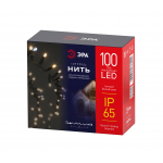 ERAPS-WK10 ЭРА Светодиодная новогодняя гирлянда нить белый каучук 10 м тёплый свет 100 LED, IP65 ERAPS-WK10 ЭРА Светодиодная новогодняя гирлянда нить белый каучук 10 м тёплый свет 100 LED, IP65