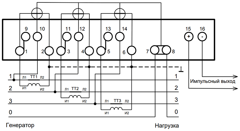 Схема подключения Меркурий 231 с помощью 3 трансформаторов тока
