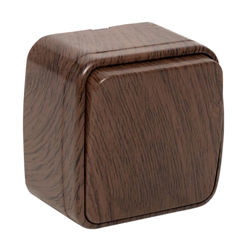 Выключатель 1-клавишный ОП Минск 10А тёмное дерево EKF Выключатель 1-клавишный ОП Минск 10А тёмное дерево EKF