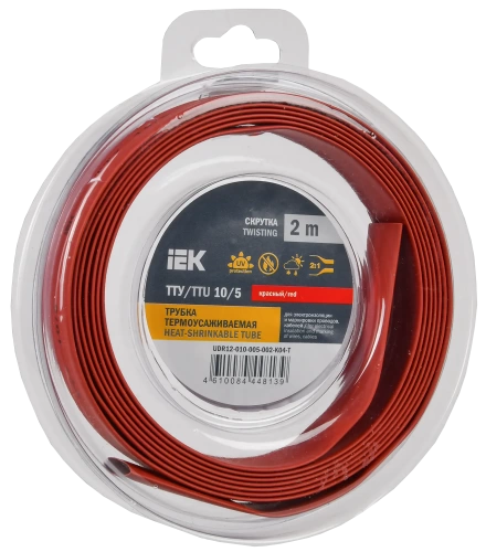 Трубка термоусадочная ТТУ нг-LS 10/5 красная (2м/упак) IEK Трубка термоусадочная ТТУ нг-LS 10/5 красная (2м/упак) IEK