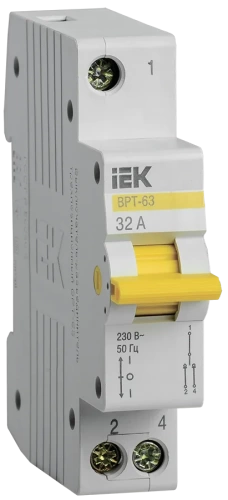 Выключатель-разъединитель трехпозиционный ВРТ-63 1P 32А IEK Выключатель-разъединитель трехпозиционный ВРТ-63 1P 32А IEK