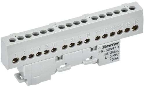 TEKFOR Шина L "фаза" изол. на унив. держ. 6х9-16-Ср IEK