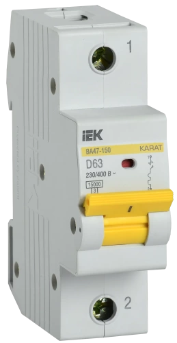 Авт. выкл. ВА47-150 1Р 63А 15кА х-ка D IEK