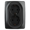 12-2106-05 Эл/ус ЭРА Розетка 2X2P+E Schuko, 16A-250В, IP20, Эра12, антрацит
