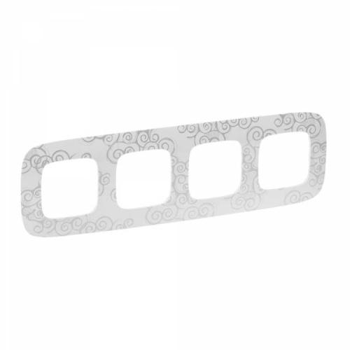 Valena ALLURE.Рамка "Нарцисс хром".4-постовая универсальная