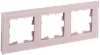 BRITE Рамка 3-мест. РУ-3-2-Бр стекло розовый матовый IEK