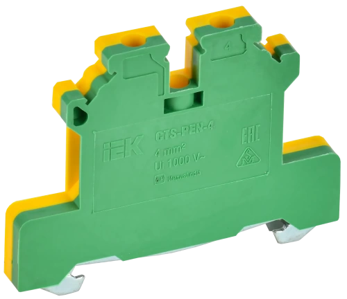 Колодка клеммная CTS-PEN земля 4мм2 желто-зеленая IEK
