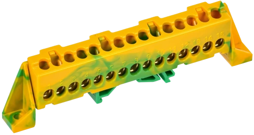 TEKFOR Шина PE "земля" в комб. изол. "Стойка" 6х9-15-ЖЗ IEK