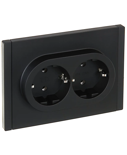 FORTE&PIANO Роз. 2-я с з/к без з/ш б/к 16А FP124 чер. IEK