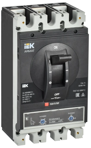 ARMAT Авт. выкл. лит. корпус 3P H 85кА 400А ТМ рег. IEK