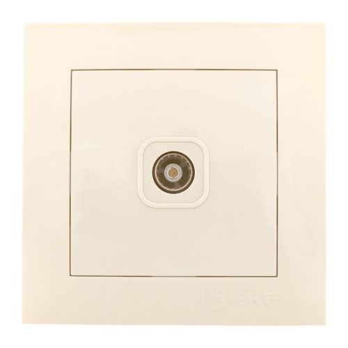 Валенсия розетка телевизионная 1-местная 75Ом 5-862МГц кремовая EKF PROxima