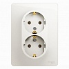 GLOSSA РОЗЕТКА двойная с заземлением, 16А, в сборе, ПЕРЛАМУТР
