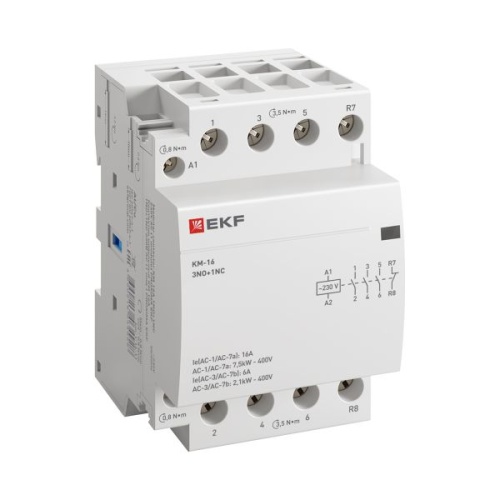 Контактор модульный КМ 16А 3NО+NC (3 мод.) EKF PROxima