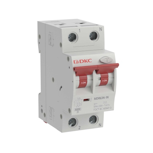 Автоматический выключатель дефферинциального тока АВДТ YON MDR63N 1P+N 10A C 30mA 6kA тип A