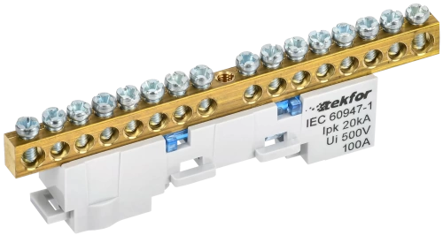 TEKFOR Шина N "ноль" неизол. на унив. держ. 6х9-16-С IEK